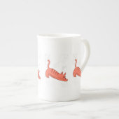 2トーンのコーヒーマグのティーポットをストレッチする時間 ボーンチャイナマグカップ (正面右)