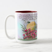 2トーンのコーヒーマグ – 聖句と自然シーン ツートーンマグカップ (左)