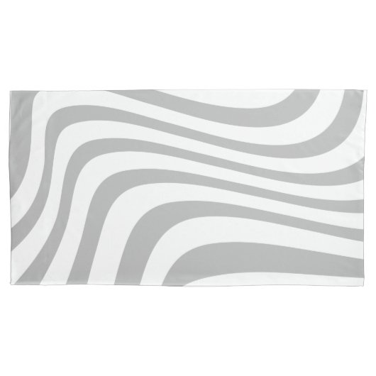 2トーンのゼブラパターン灰色とベージュモダンシック 枕カバー (正面)