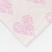 2トーンのラブハート フリースブランケット (角)