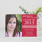 2トーンの卒業案内（ブルガンディレッド） 招待状 (スタンド正面)