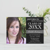 2トーンの卒業案内（黒） 招待状 (スタンド正面)