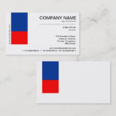 2トーンの装飾 – ネイビーブルーとレッド 名刺 (正面/裏面)