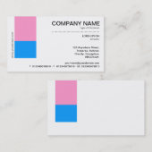 2トーンの装飾 – ピンクとブルー 名刺 (正面/裏面)