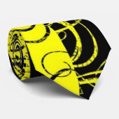 2トーンの黄色い渦巻き状の黒いネクタイ ネクタイ (ロール)