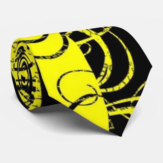 2トーンの黄色い渦巻き状の黒いネクタイ ネクタイ (ロール)