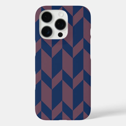 2トーンはっきりした矢印シェブロンストライプダークブルーピンク Case-Mate iPhoneケース (裏面)