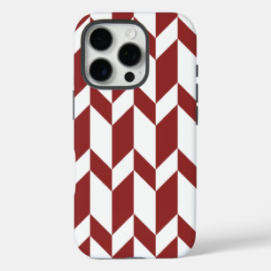 2トーンはっきりした矢印シボストライプロン赤い白 iPhone 16 PROケース