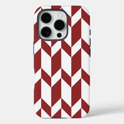 2トーンはっきりした矢印シボストライプロン赤い白 Case-Mate iPhoneケース (裏面)