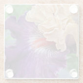 2トーンひげアイリス開花フローラ ガラスコースター (裏面)