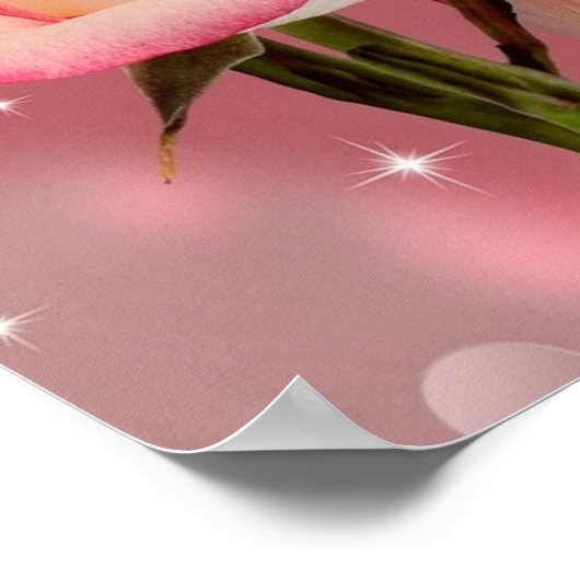 2トーンエレガントバラポスター引用文ヘレン・ケラー ポスター (角)