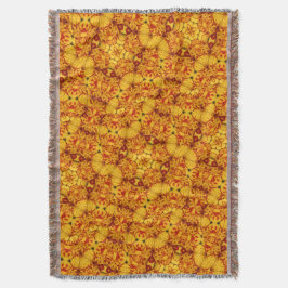 2トーンエレガントレッド金ゴールドモンセラチューリップ スローブランケット