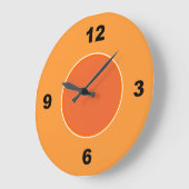 2トーンオレンジ大黒数字時計 ラージ壁時計 (傾斜)