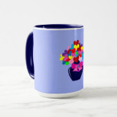 2トーンカラフルハートマグカップの花瓶 マグカップ (正面左)