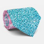 2トーンカラーグリッターピンクとパウダーブルーシアン ネクタイ (ロール)