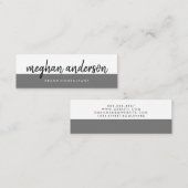 2トーンカラーブロックの黒い署名 スキニー名刺 (正面/裏面)