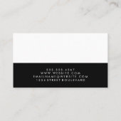 2トーンカラーブロックブラックデザイン 名刺 (裏面)