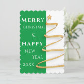 2トーンカラーモダンメリークリスマスウィッシュカード シーズンカード (スタンド正面)