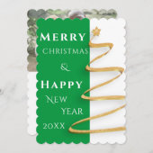 2トーンカラーモダンメリークリスマスウィッシュカード シーズンカード (正面/裏面)