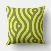 2トーンクラシックイエローの波状パタストライプのーン クッション (裏面)