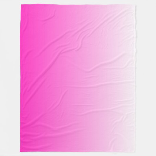 2トーングラディエントグラデーションホットピンク フリースブランケット (正面)