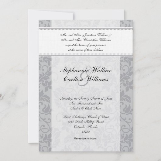 2トーングレーダマスクウェディング招待状 招待状 (正面)