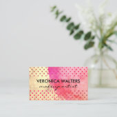 2トーンコンテンポラリーブラシ付き水玉模様 名刺 (スタンド正面)