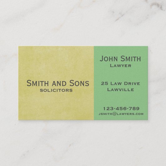 2トーンスタイリッシュカラーのプロフェッショナル弁護士 名刺 (正面)
