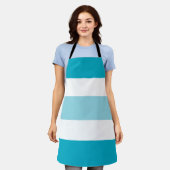 2トーンストライプ エプロン (着用した状態)
