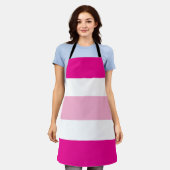2トーンストライプ エプロン (着用した状態)