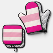 2トーンストライプ 鍋つかみ&鍋敷きセット (正面/裏面)