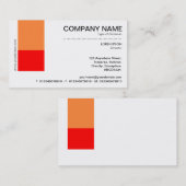 2トーンデコール – オレンジと赤 名刺 (正面/裏面)