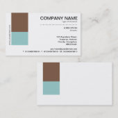 2トーンデコール – ブラウンとリトルブルーグリーン 名刺 (正面/裏面)
