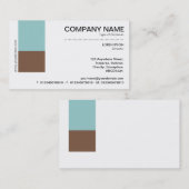2トーンデコール – Ltブルーグリーンとブラウン 名刺 (正面/裏面)