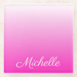 2トーンパーソナライズされたグラディエントグラデーションホットピンク ガラスコースター<br><div class="desc">2トーンパーソナライズされたグラディエントグラデーションホットピンク</div>