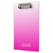 2トーンパーソナライズされたグラディエントグラデーションホットピンク クリップボード (左)