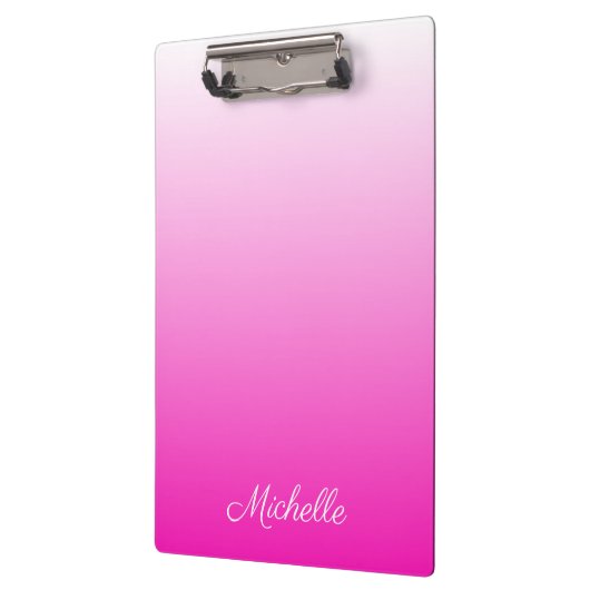 2トーンパーソナライズされたグラディエントグラデーションホットピンク クリップボード (左)