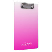 2トーンパーソナライズされたグラディエントグラデーションホットピンク クリップボード (右)