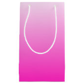 2トーンパーソナライズされたグラディエントグラデーションホットピンク スモールペーパーバッグ (正面)