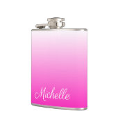 2トーンパーソナライズされたグラディエントグラデーションホットピンク フラスク (左)