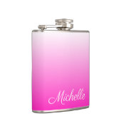 2トーンパーソナライズされたグラディエントグラデーションホットピンク フラスク (右)