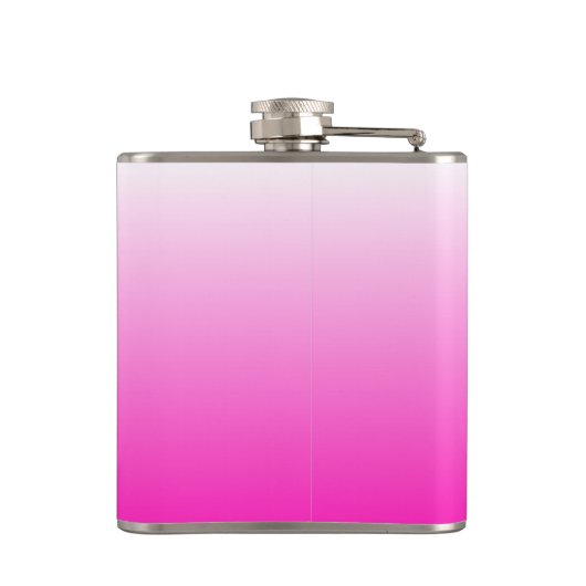 2トーンパーソナライズされたグラディエントグラデーションホットピンク フラスク (裏面)