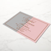 2トーンピンクグレーブライダルシャワー押し 箔招待状 (回転した状態)