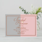 2トーンピンクグレーブライダルシャワー押し 箔招待状 (立ち正面)
