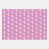2トーンピンクハート ラッピングペーパーシート (正面)