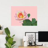 2トーンピンクローズ ポスター (ホームオフィス)