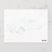 2トーンブルーと白シェブベルのエアポストカード ポストカード (裏面)