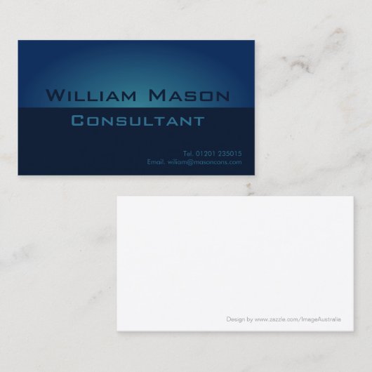 2トーンブルーグラデーション、プロフェッショナル名刺 名刺 (正面/裏面)