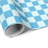 2トーンブルー市松模様にクスクウェア ラッピングペーパー (ロールコーナー)
