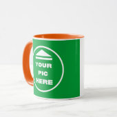 2トーンマグカップ – イメージを追加11 ozホワイトオレンジ マグカップ (正面左)